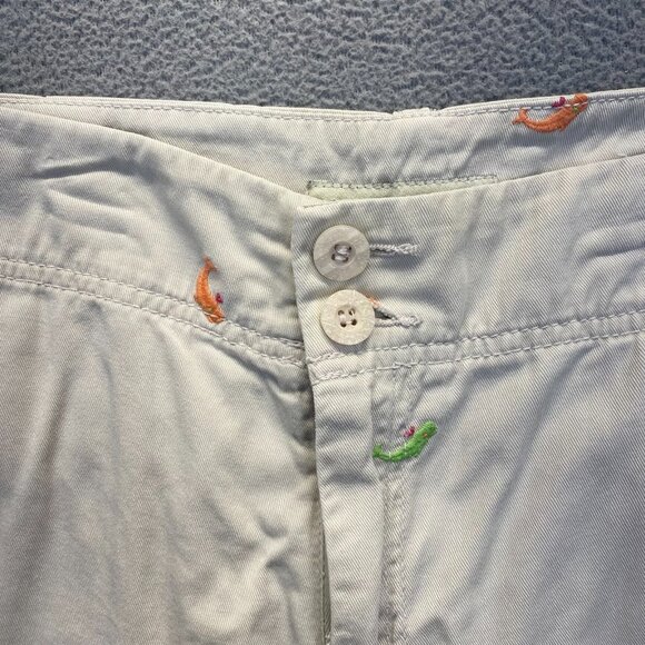 bamboo trader bermuda Beige shorts size 14 Embroidery,Pockets Zipper - Picture 9 of 12